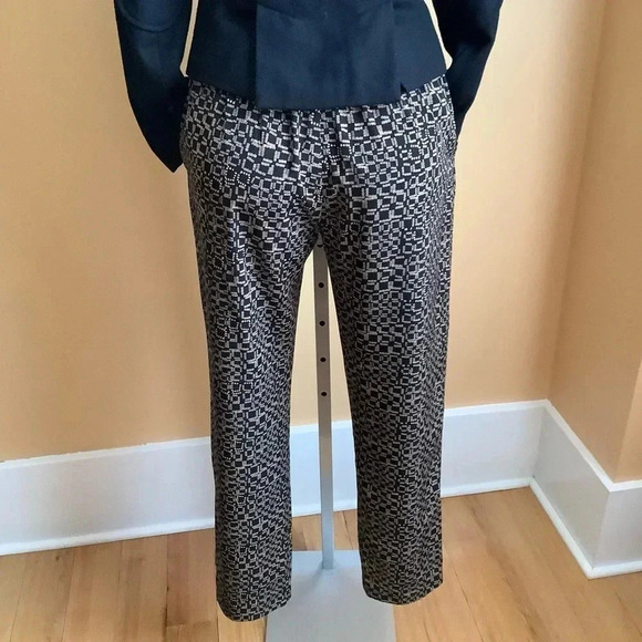 SANDRO Black/Tan Silky Straight Leg Trousers Size 6 - Picture 5 of 11